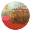 Miroir de poche "Turquoise et rouge"