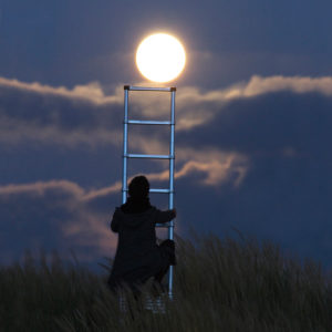 Photo "Monter sur le Lune à l'aide d'une échelle"