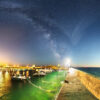 Trévignon : le port de Trévignon de nuit sur fond de Voie lact