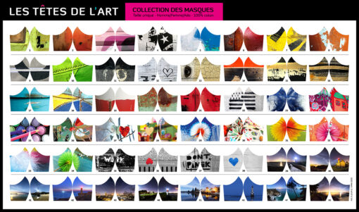 Les 44 modèles de masques des "Têtes de l'Art"