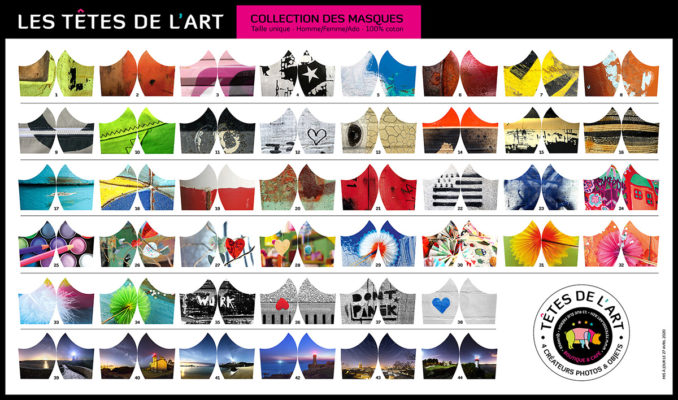 Les 44 modèles de masques des "Têtes de l'Art"