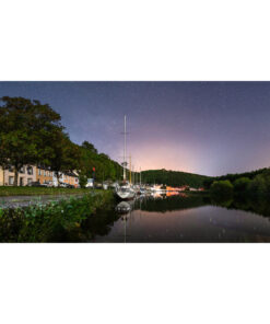 Photo "Port-Launay : Le port et l'Aulne de nuit"