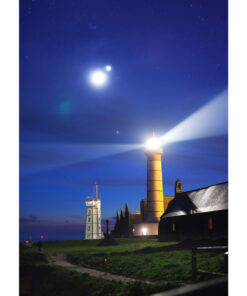 Photo A4 à encadrer "Pointe Saint-Mathieu : la Lune et le phare"