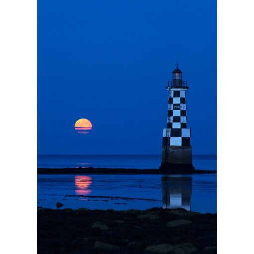 Photo A4 à encadrer "Île-Tudy : phare de la Perdrix à l'heure bleue"
