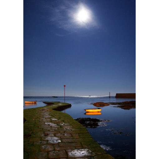 Photo A4 à encadrer "Penmarc'h : Cale de Saint-Pierre sous la Lune"