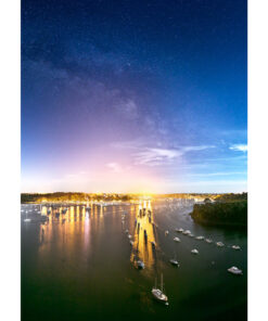 Photo A4 à encadrer "Bénodet : vue du pont de Cornouaille de nuit"