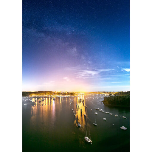 Photo A4 à encadrer "Bénodet : vue du pont de Cornouaille de nuit"