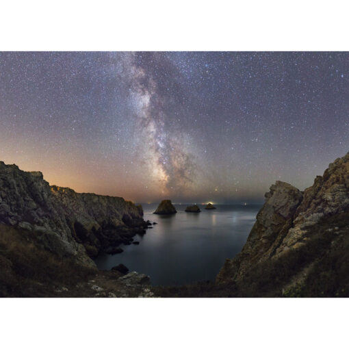 Photo A4 à encadrer "Pointe de Pen Hir : La Voie lactée se reflète dans l'océan"