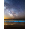 Photo A4 à encadrer "Île d'Houat : Plancton phosphorescent sous la Voie lactée"