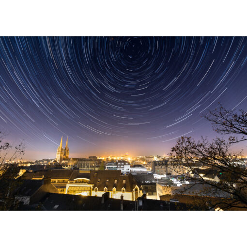 Photo A4 à encadrer "Quimper : circumpolaire sur la ville"