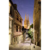 Photo A4 à encadrer "Quimper : la cathédrale de Quimper de nuit sur fond de Voie lactée"