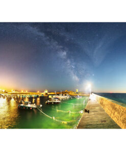 Photo A4 à encadrer "Trévignon : le port de Trévignon de nuit sur fond de Voie lactée"