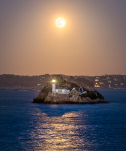 Carantec : reflet de la Pleine Lune sous l'Île Louët