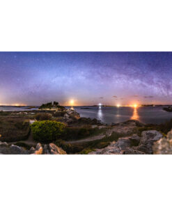 Roscoff : ïle de Bratz sous les étoiles vue de Perharidy