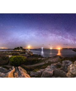 Roscoff : ïle de Bratz sous les étoiles vue de Perharidy