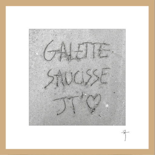 Mini-cadre "Galette saucisse je t'aime"