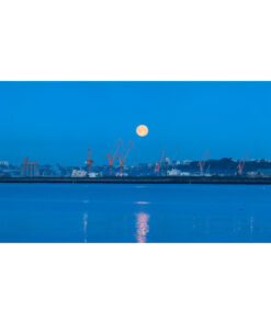 Brest : Coucher de Pleine Lune sur le port