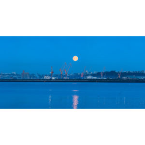 Brest : Coucher de Pleine Lune sur le port