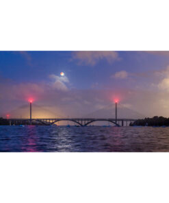 Le Releck-Kerhuon : Eclipse de Lune sur le pont de l'Iroise