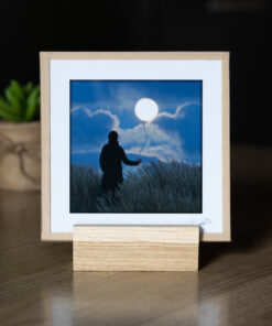 Mini-cadre "Jeu lunaire" en 12x12 cm