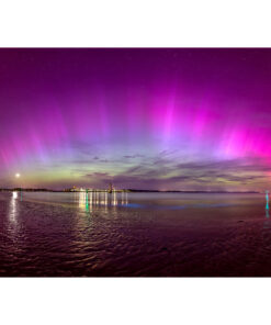 Loctudy : L'Île-Tudy sous une aurore boréale et bioluminescence