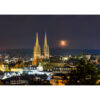 Quimper : Coucher de Croissant lunaire sur Quimper