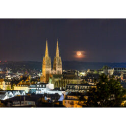 Quimper : Coucher de Croissant lunaire sur Quimper