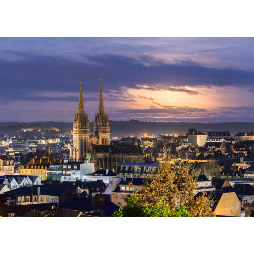 Quimper : Pleine Lune depuis le Coteau du Frugy