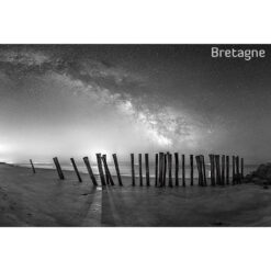 Magnet Noir & Blanc Bretagne : La plage de Cleut Rouz à Mousterlin