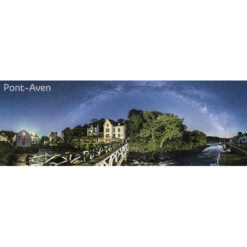 Magnet panoramique Pont-Aven : Le port sous la Voie lactée