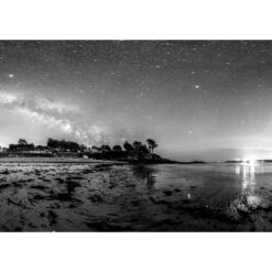 Photo A4 Noir et Blanc à encadrer "Kerfany : La plage sous la Voie lactée"