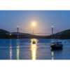 Landévennec : Lever de la Pleine Lune sur le Pont de Térénez