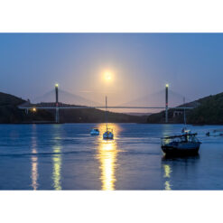 Landévennec : Lever de la Pleine Lune sur le Pont de Térénez