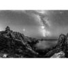 Photo A4 Noir et Blanc à encadrer "Pointe de Pen-Hir : Voie lactée, Jupiter sur les Tas de Pois"