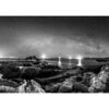 Photo A4 Noir et Blanc à encadrer "Roscoff : Île de Bratz sous les étoiles vue de Perharidy"
