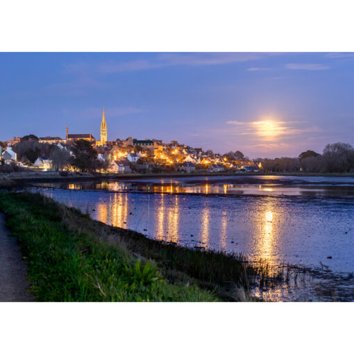 Pont-Croix : Lever de Lune sur le Goyen
