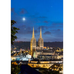 Quimper : Vénus et Jupiter entre les flèches de Saint-Corentin